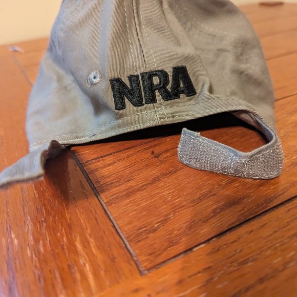 NRA Hat Men's Embroidered Eagle Strap Back Baseball/Trucker Cap Khaki/Olive - Picture 5 of 8